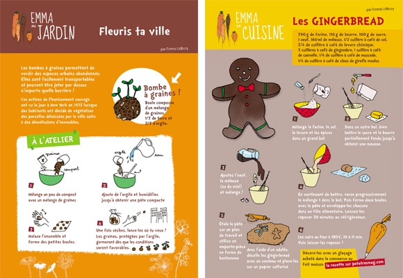 Patatras ! magazine gratuit pour enfant, rubrique Emma au jardin illustration